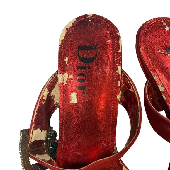 Dior Red Women's Heels with Strap - Picture 3 of 11